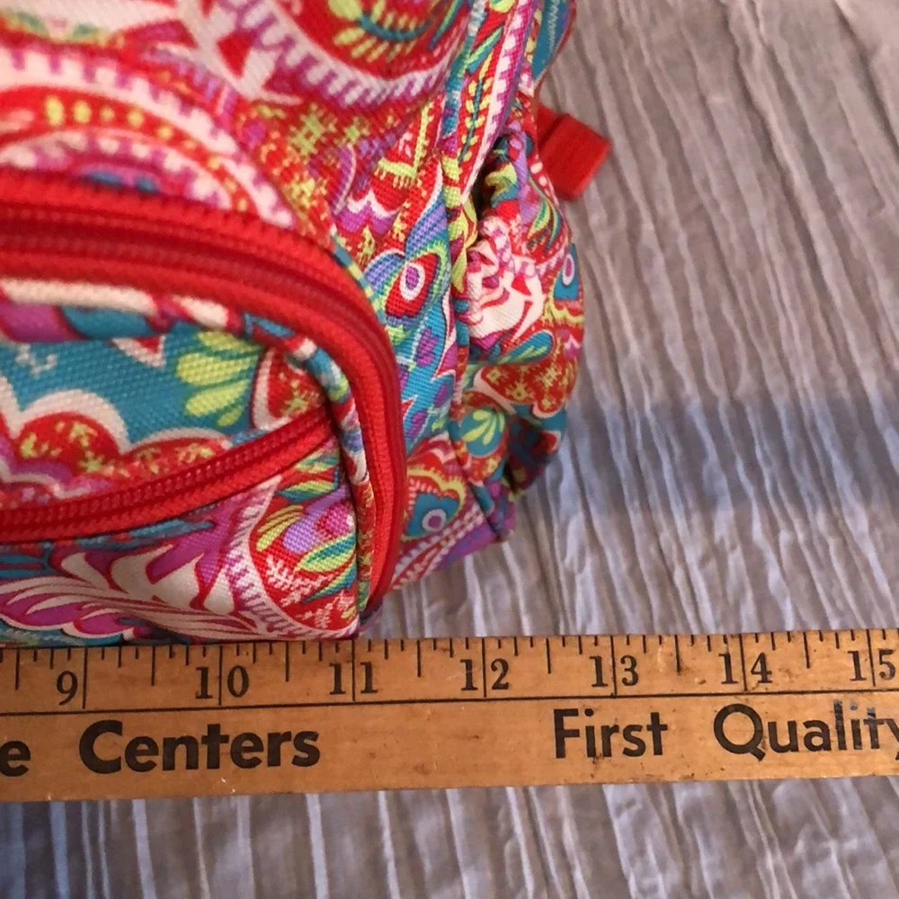 VERA BRADLEY Iconic Campus Floating Garden SZ XL triple zip canvas tropical - Picture 15 of 16